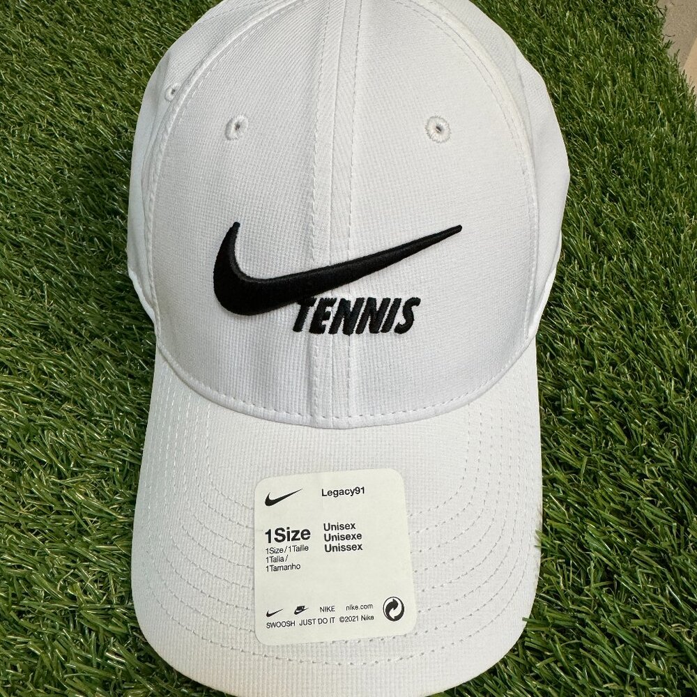 Nike Tennis Legacy 91 Dri-FIT Performance Cap Hat OSFA Swoosh White C-11148 NEW